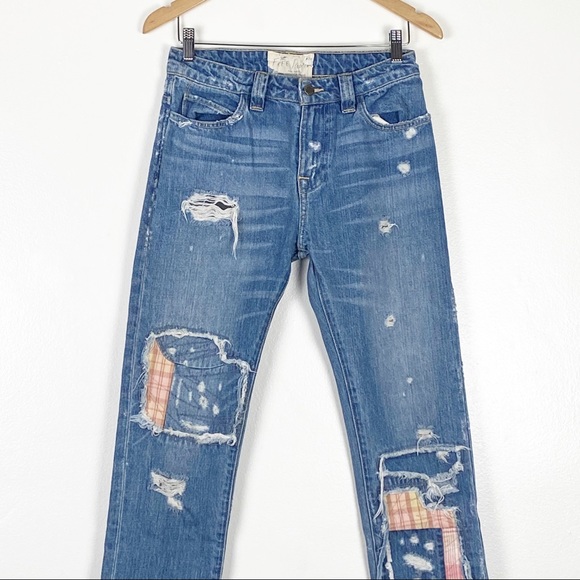 Free People Patched Distress Boyfriend Jeans - Picture 6 of 15